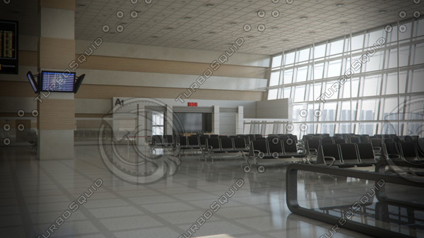 3d departures lounge model - Departures Lounge by tridiART